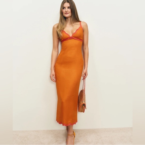 Reformation Dresses & Skirts - Reformation Sara Linen Dress in Nectarine